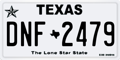 TX license plate DNF2479