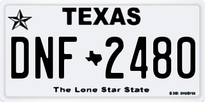 TX license plate DNF2480