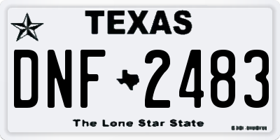 TX license plate DNF2483