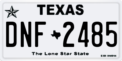TX license plate DNF2485
