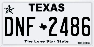 TX license plate DNF2486