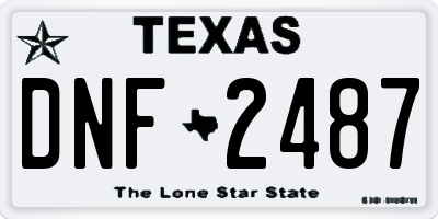 TX license plate DNF2487