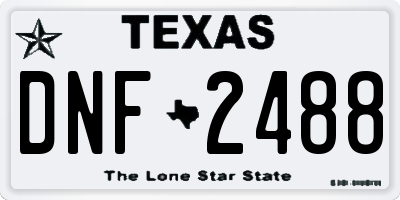 TX license plate DNF2488
