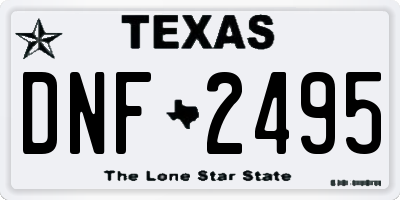 TX license plate DNF2495