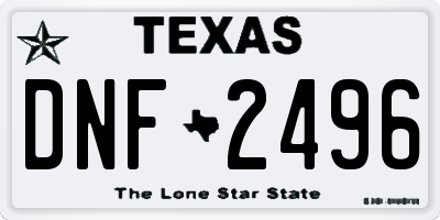 TX license plate DNF2496
