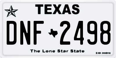 TX license plate DNF2498