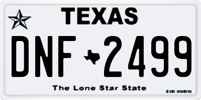 TX license plate DNF2499