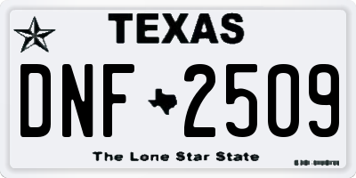 TX license plate DNF2509