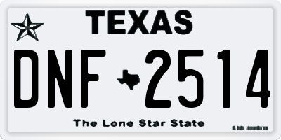 TX license plate DNF2514