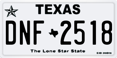 TX license plate DNF2518