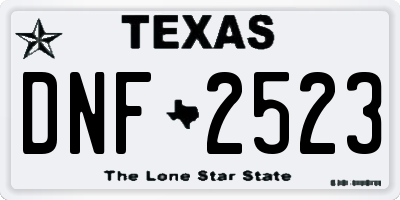 TX license plate DNF2523