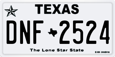 TX license plate DNF2524