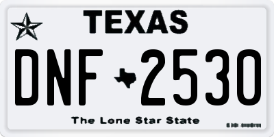 TX license plate DNF2530