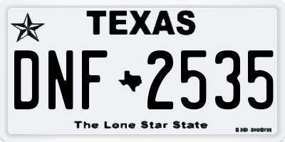 TX license plate DNF2535