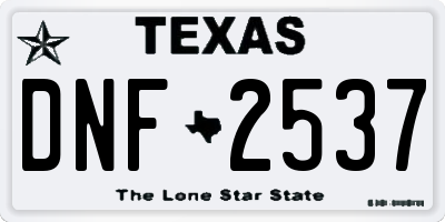 TX license plate DNF2537