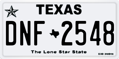 TX license plate DNF2548