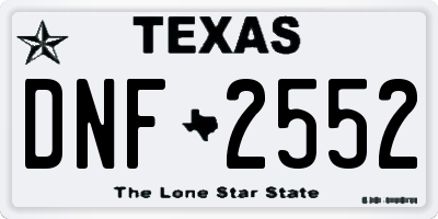 TX license plate DNF2552