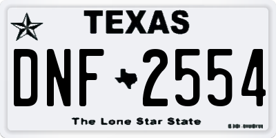 TX license plate DNF2554