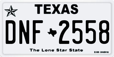 TX license plate DNF2558