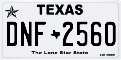TX license plate DNF2560