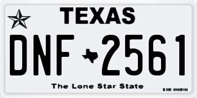 TX license plate DNF2561