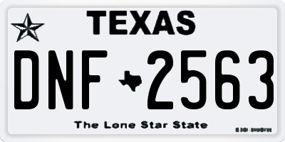TX license plate DNF2563