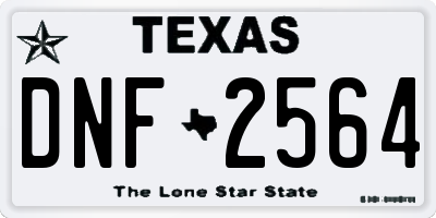 TX license plate DNF2564