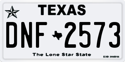 TX license plate DNF2573