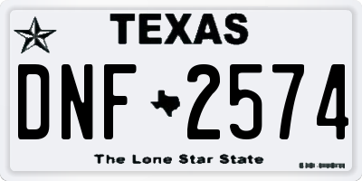 TX license plate DNF2574