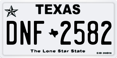 TX license plate DNF2582