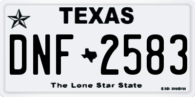 TX license plate DNF2583