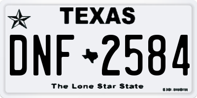 TX license plate DNF2584