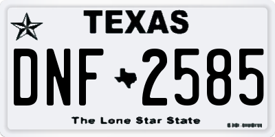 TX license plate DNF2585