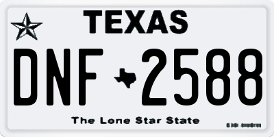 TX license plate DNF2588