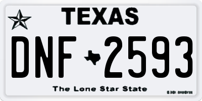 TX license plate DNF2593