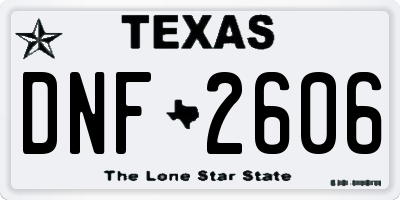TX license plate DNF2606