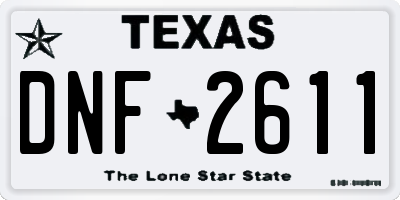 TX license plate DNF2611