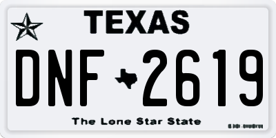 TX license plate DNF2619