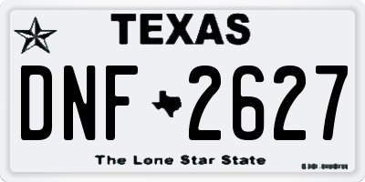 TX license plate DNF2627