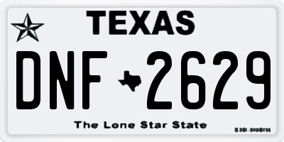 TX license plate DNF2629