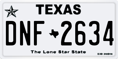 TX license plate DNF2634