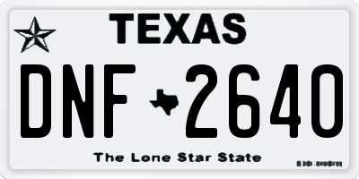 TX license plate DNF2640
