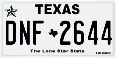 TX license plate DNF2644