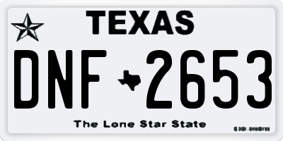 TX license plate DNF2653