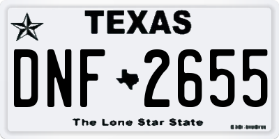 TX license plate DNF2655