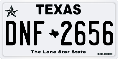 TX license plate DNF2656