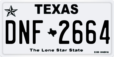 TX license plate DNF2664