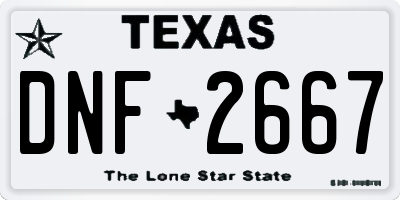 TX license plate DNF2667