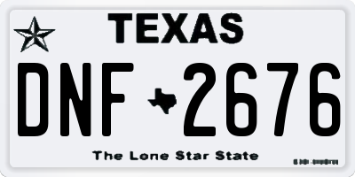 TX license plate DNF2676