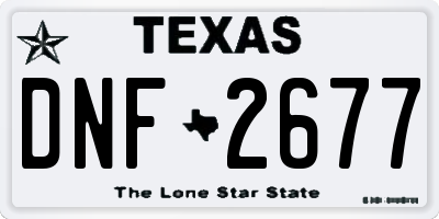 TX license plate DNF2677